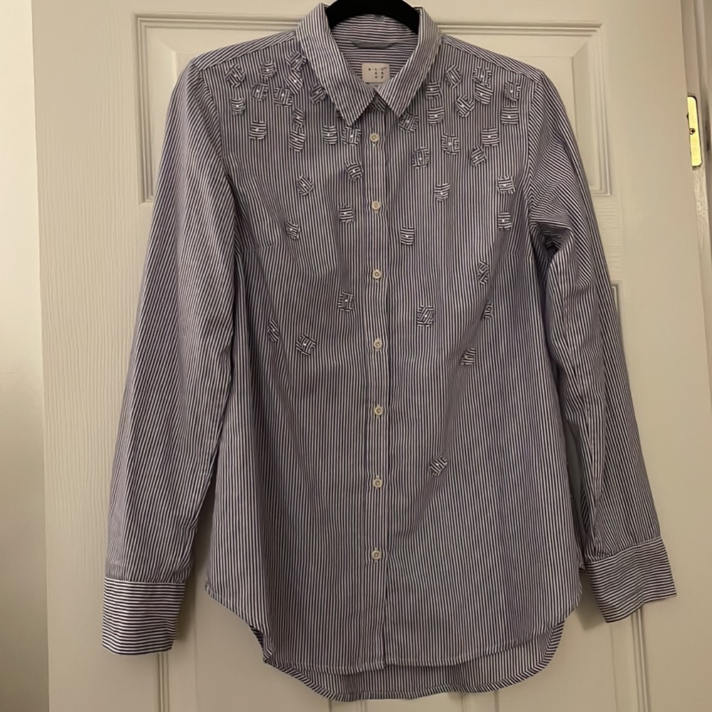A New Day Button Down with Floral Detail